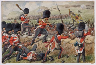 Detail der Scots Fusilier Guards in der Schlacht von Alma, Krimkrieg